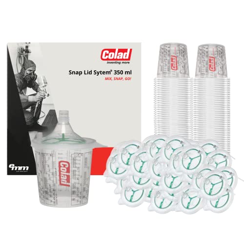 Colad Snap Lid System Automotive Spray Paint Application Kit Including Mixing Cup and Lid with Built in Paint Filter (9350190SLS, 190 Micron Filter, 9350190SLS) - style: 190 Micron Filter