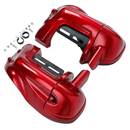 TCT-MOTORPARTS Red Lower Vented Fairings Glove Box Fit For Harley Touring Road King Street Electra Glide Ultra-Classic 1983-2013 - color: Red