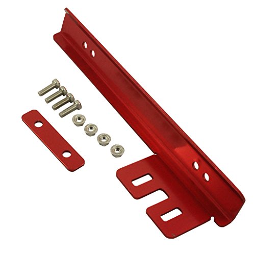 JDMSPEED Universal Red Front Bumper License Plate Mount Bracket Relocator Holder Bar - color: Red