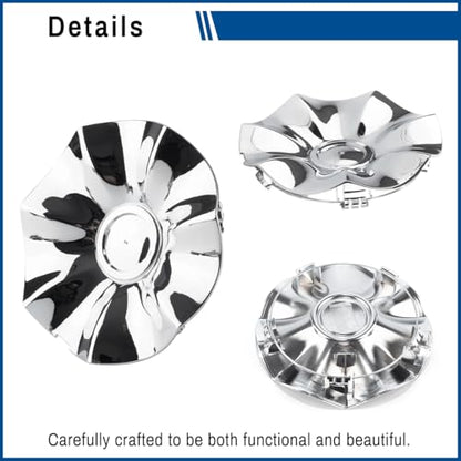 168mm/6.6in Wheel Center Cap for Chrysler Town Country 2008-2010 17‘’ Wheels Rim Hubcap Replacement 04721717AA 4721717AA Chrome Center Cover 4 Pack