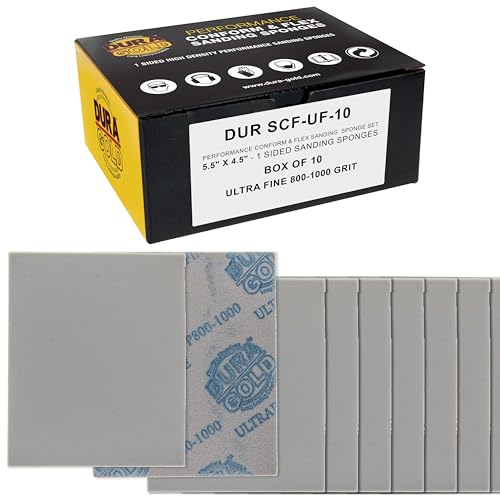 Dura-Gold Ultrafine Cut Sanding Sponges 5.5" x 4.5", 800 to 1000 Grit Bx 10 - style: Ultra Fine