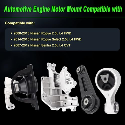 Engine Motor Mount Compatible with Nissan 08-13 Rogue 2.5L L4 FWD - size: 2008-2013 Nissan Rogue 2.5L
