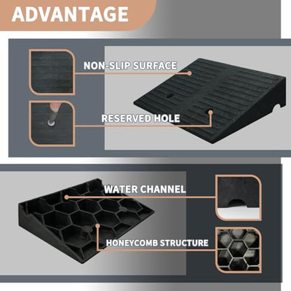Curb Ramps for Wheelchairs 3.9 in Rise 2 Pack - size: 3.9‘’Height