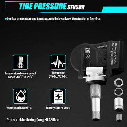 Pre-Programed TPMS Tire Pressure Monitoring System Sensor for:-Jeep Wrangler 2007-2012 Patriot for:-Dodge Caravan for:-Chrysler Aspen Sebring Town & Country 2005-2020 4PCS 315MHz OE# 68078861AA