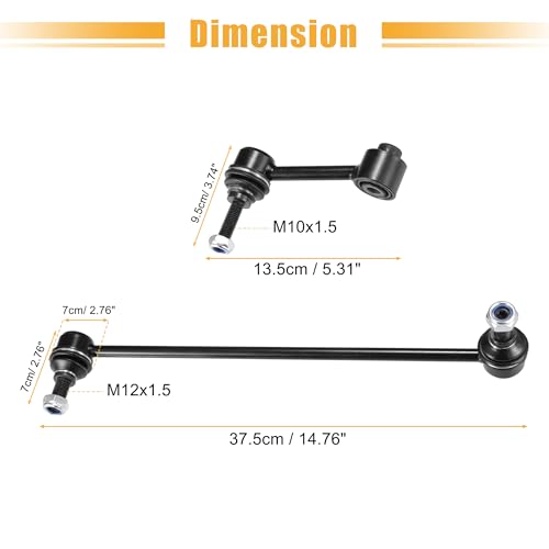 X AUTOHAUX 4pcs Front Rear Sway Bar Links Stabilizer Bar Links Kit for Audi A3 Quattro TT 2006-2013 for VW Beetle Golf Jetta Passat Suspension Kit Stabilizer Link No.K80482/K80478