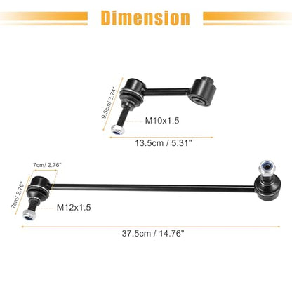 X AUTOHAUX 4pcs Front Rear Sway Bar Links Stabilizer Bar Links Kit for Audi A3 Quattro TT 2006-2013 for VW Beetle Golf Jetta Passat Suspension Kit Stabilizer Link No.K80482/K80478