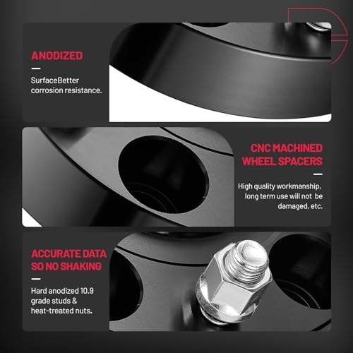 BDFHYK 5x114.3mm Wheel Spacers 1 Inch Hubcentric for 1995-2021 Mustang - size: 1 inch 5x4.5", style: Frod Mustang