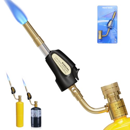 Propane Torch Head with Igniter, Adjustable Flame for Soldering - color: Black and Gold