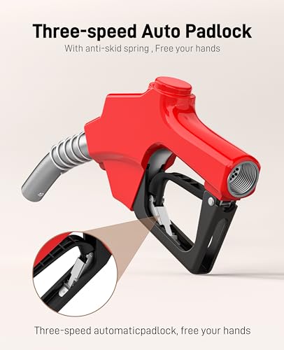 Automatic 1 inch Diesel Fuel Nozzle High Spout Car Fuel Filling Nozzle - color: 1pack Red, size: 1'' NPT without Swivel