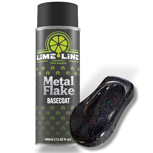 LiME LiNE Metal Flake Basecoat Automotive Grade Sparkle Spray Paint (Black Rainbow Iridescent) - color: Black Rainbow Iridescent