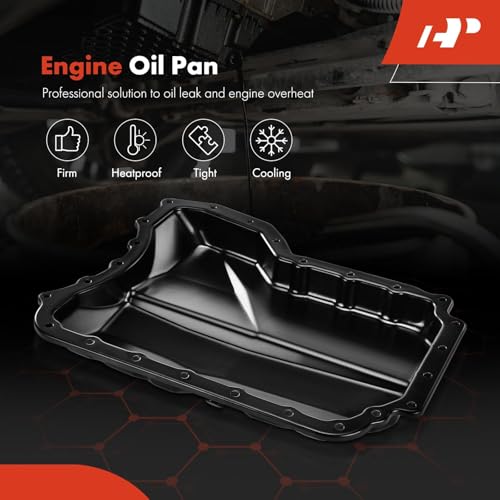 A-Premium Lower Engine Oil Pan Sump with Drain Plug Compatible with Volkswagen Jetta 2005-2018, Passat 2012-2018, Golf 2010-2014, Beetle 2006-2019, Rabbit 2006-2009, Golf SportWagen, 2.5L