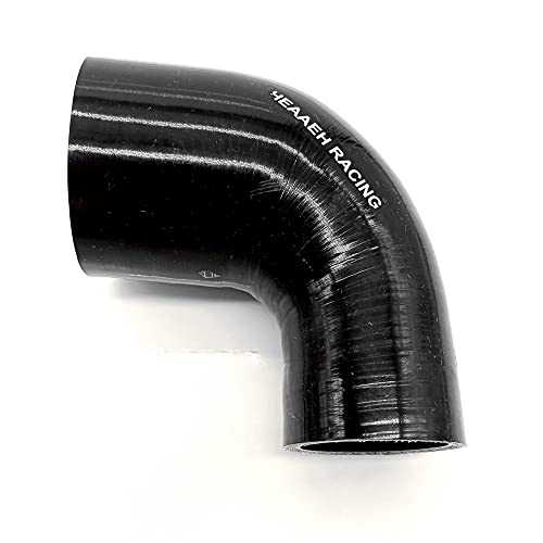 90 Degree ID 2.75 Inch to 3.0 Inch 4Ply Reducer Silicone Hose Black (70-76MM) - size: 70-76MM