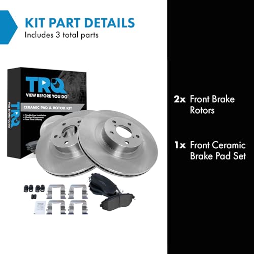 TRQ Front Ceramic Brake Pad & Rotor Kit - style: BKA11980