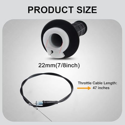 Throttle Handle and Grip Cable Compatible with Baja Mini Bike ATV/ATC Dirt Mb165 Mb200 5.5/6.5hp 196cc 200cc Doodlebug Bike - size: 52 inch