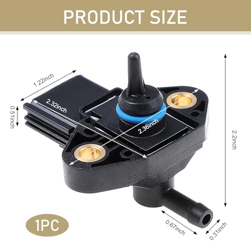 FPS5 Fuel Injection Pressure Sensor, Fuel Rail Pressure Sensor, Replaces OEM# 3F2E-9G756-AA, 0261230093, 3F2Z9G756AC, Compatible with Ford/Lincoln/Mazda/Mercury Models