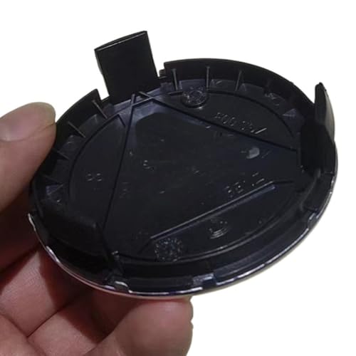 75mm Black Center Caps Set 4,Hub Caps Star Emblem Replacement - color: Black