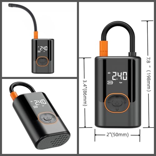 Tire Inflator Portable Air Compressor,150PSI,Digital Pressure Gauge Monitoring,Smart Air Pump for Vehicles, Motorcycles, Bicycle Tires, and Sports Equipment