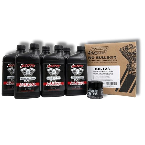 Klotz 6 Quart 20W-40 Synthetic Oil Change Kit for Indian™ Thunderstroke Motorcycle - size: 6 Quart - Indian Thunderstroke