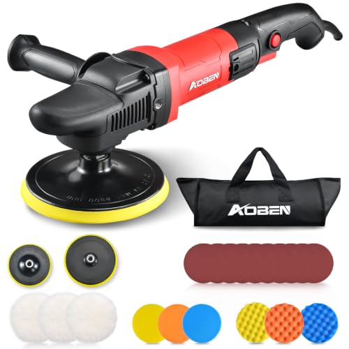 AOBEN Car Buffer Polisher,Rotary polisher,1600W Car Polisher Waxer with 6 Variable Speed,4 Polishing Pads,Detachable Handle for Car Polishing and Waxing - size: AT3501-D1