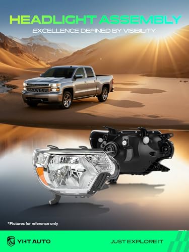 YHTAUTO Pair Headlights Assembly for Toyota Tacoma 2012-2015 - size: 2012-2015