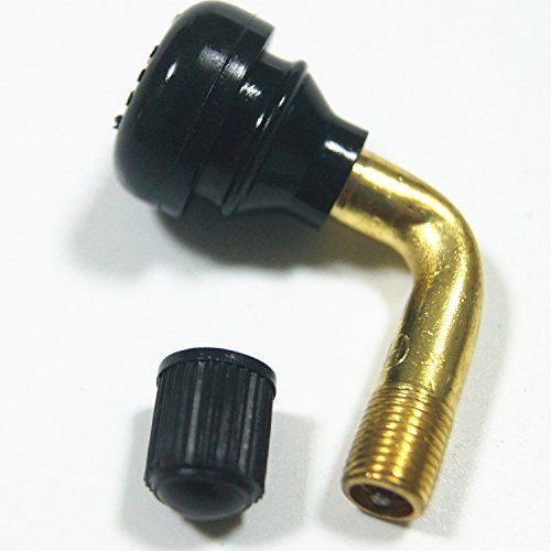 Jiayi Tire Valve Stem PVR70 2pcs Bent 45 Degree Angled Brass Stem Snap-in Rubber Base for Scooter Motorcycle Moped ATV Tubeless Tire Rims