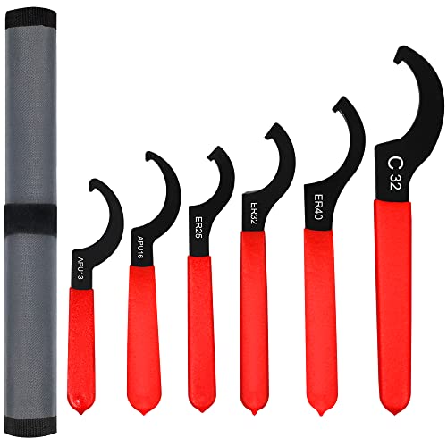 6Pcs Coilover Spanner Wrench Set,Carbon Steel,Black Bag - size: 6 Pcs