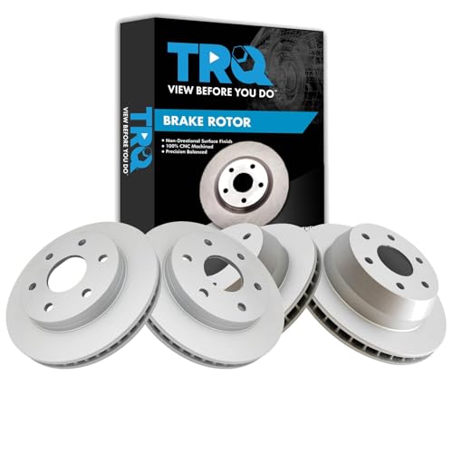 TRQ Front & Rear G-Coated Disc Brake Rotor 4pc Kit Set - style: BKA14801