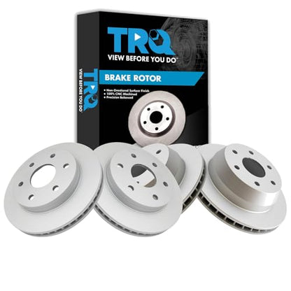 TRQ Front & Rear G-Coated Disc Brake Rotor 4pc Kit Set - style: BKA14801
