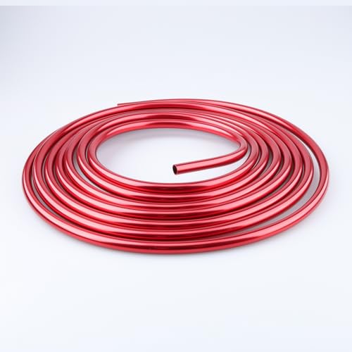 AC PERFORMANCE 3/8" Aluminum Fuel Line Hard Tube, 16 Feet Coil, Red - color: Red, size: 3/8" OD - 16FT