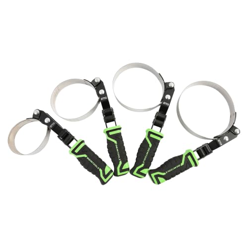 OEMTOOLS 87117 4 Piece Professional Swivel Oil Filter Wrench Set, Strap Wrench Set For Mechanics - size: 2-3/8" - 4-3/8" (4-Piece Set)