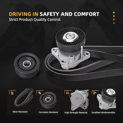 Belt Tensioner Idler Pulley & Belt Assembly Kit