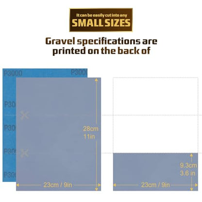 Sandpaper 3000 Grit, 9 x 11 inches, 15-Sheets - size: 3000 Grit, 15 Sheets, 9 x 11 inches