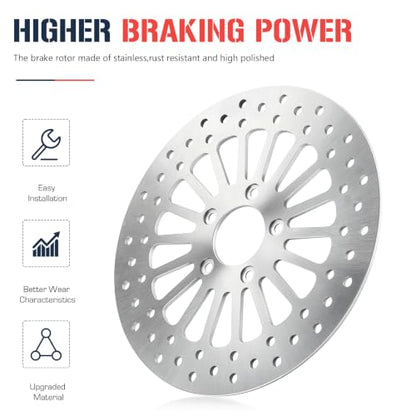 11.5" Front Brake Rotors for Harley for Davidson Touring Sportster Dyna Softail, for Road King Glide/Electra Glide/Night Train/Fat Boy/Softail Standard/Softail Deluxe/Dyna Wide Glide, 2000-2007, 2PCS - size: 2*11.5'' Front Rotor