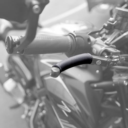 Leather Motorcycle Brake Clutch Covers, Handlebar Hand Grip Covers Throttle Grip Covers - color: Black: Lever Cover