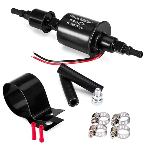 CarBole Universal Fuel Pump 12V Low Pressure 7-9 PSI, Inline Electric Gasoline Diesel Pump for Carburetors Cars Trucks Boats Engine Replacement, E8012S, FD0002, P60430, EP12S, 6414671 - size: 7-9 PSI + Pump Only
