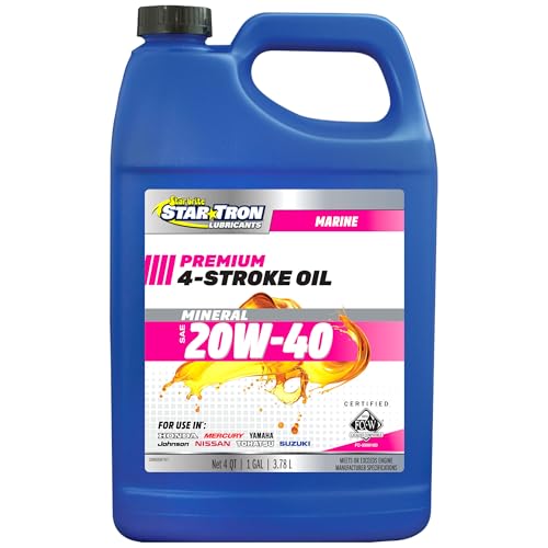 STAR BRITE 20W40 Mineral 4-Stroke Marine Engine Oil - size: 128 OZ, style: 20W-40