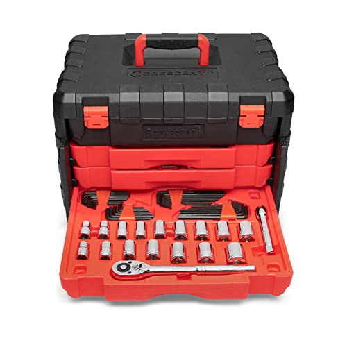 Crescent 229 Piece 1/4", 3/8" & 1/2" Drive Mechanics Hand Tool Set with 3 Drawer Storage Case - CTK229C - style: 229 Piece