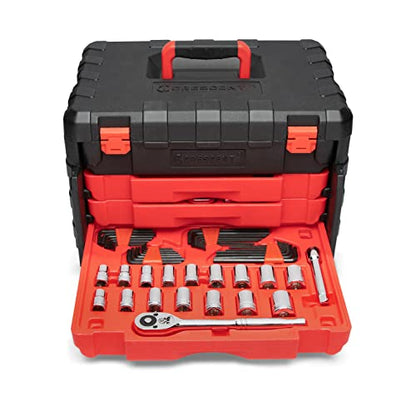 Crescent 229 Piece 1/4", 3/8" & 1/2" Drive Mechanics Hand Tool Set with 3 Drawer Storage Case - CTK229C - style: 229 Piece