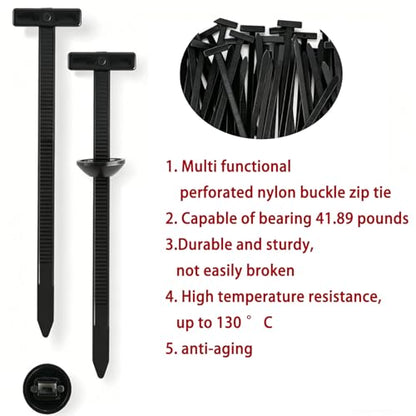 100PCS Nylon Cable Tie Buckle, Rivet Fasteners for Car Auto Repair