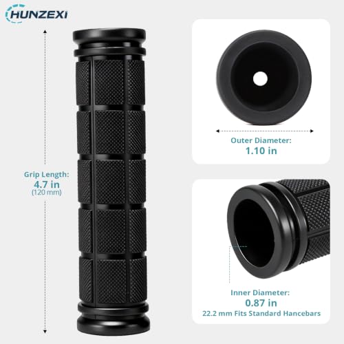 CHUNZEXI 4 PCS Rubber Bike Handlebar Grips - color: Black