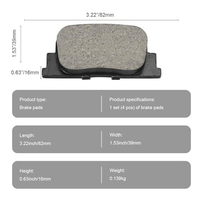 Ceramic Rear Brake Pads for Toyota Camry for Scion tC - size: D835