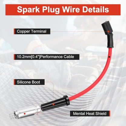 10.2mm High Performance Spark Plug Wires Set - size: High Performance Wires