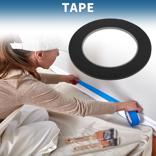 Painters Tape Easy Removal 0.1 Inches x 52.5 Yards Black - color: Black, size: 0.1 Inches x 52.5 Yards
