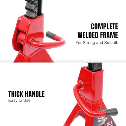 2T Hydraulic Floor Jack Combo with Two Jack Stands, 4000 lbs Capacity Trolley Service Jack Combo Red and Black - color: Red and Black, size: 2 Ton