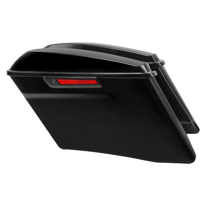 TCMT 4" Vivid Black Stretched Hard Saddlebags W/Black Latch Fits For Harley 2014-2024 Touring CVO Street Road Glide Road King - color: Black Latches, size: 4" Stretched