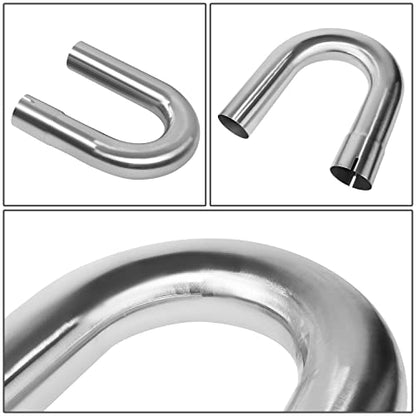 DNA MOTORING ZTL-25SS-8P 8 Pcs 2.5 Inches Stainless Steel DIY Custom Exhaust Tubing Mandrel Bend Pipe Straight & U-Bend Kit, Universal Fit - size: 2.5Inch, style: Stainless Steel