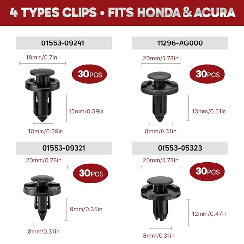 121PCS Push Retainer Clips Fits Nissan & Infiniti, Altima 1996-2018, Rogue 2008-2018, Sentra 2000-2012, Frontier 1998-2018, Maxima 1995-2014 and More, Bumper/Splash Shield/Fender Liner Clips