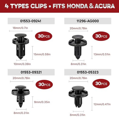 121PCS Push Retainer Clips Fits Nissan & Infiniti, Altima 1996-2018, Rogue 2008-2018, Sentra 2000-2012, Frontier 1998-2018, Maxima 1995-2014 and More, Bumper/Splash Shield/Fender Liner Clips
