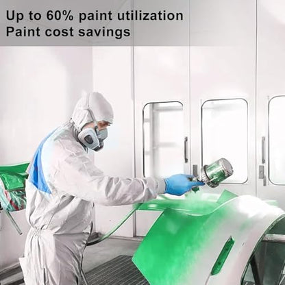 Paint Sprayer with Paint Mixing Quick Cup, HVLP Spray Paint Gun Kit Contain 1.4 1.7 2.0 MM Nozzles 10 Disposable 600ML Cups for Car Furniture Fence Painting (Green) - color: Green