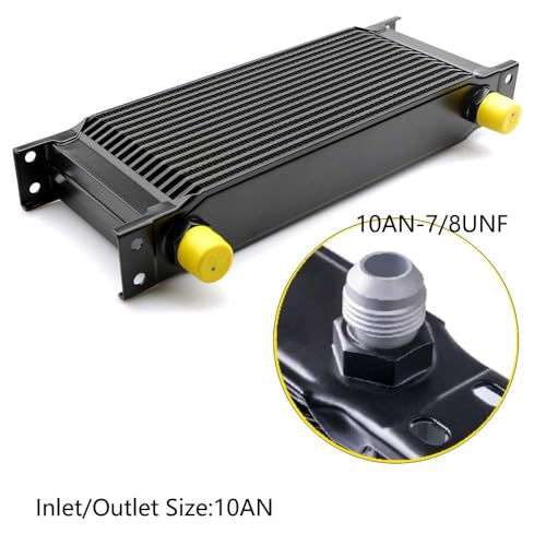16 Row AN10-10AN Stacked Plate Oil Cooler Aluminium Alloy - color: Oil Cooler, size: 16 Row-BK